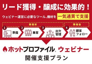 ウェビナー運営に必要なツール、機材を一気通貫で支援「ホットプロファイル ウェビナー」