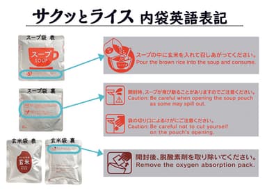 「サクッとライス」内袋英語表記