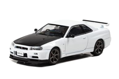 1/43 日産 スカイライン GT-R VspecII N1 (BNR34) 2000 White：左前