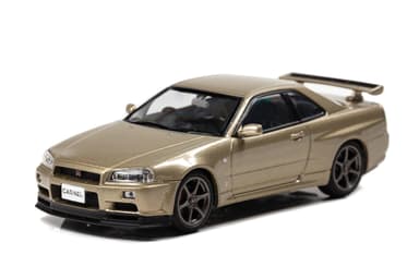 1/43 日産 スカイライン GT-R Mspec Nur (BNR34) 2002 Silica Brass：左前