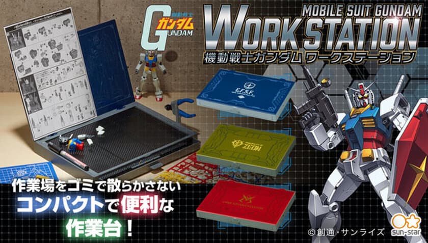 さっと開いて使えるコンパクトな作業台！
「機動戦士ガンダム　ワークステーション」
全3種を販売開始！