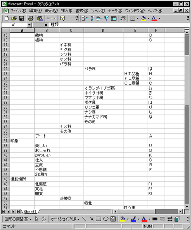 Excelによるタグカタログの作成