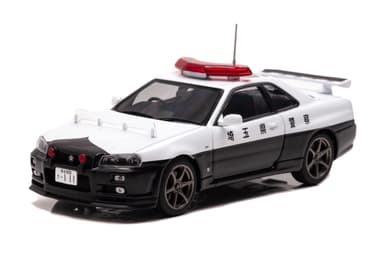 RAI'S 1/43 日産 スカイライン GT-R (BNR34) 2001 埼玉県警察高速道路交通警察隊車両(953)：左前