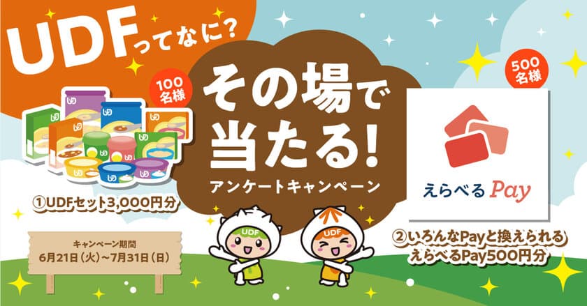 7月11日(月)は『ユニバーサルデザインフードの日』
日本介護食品協議会20周年記念
「UDFってなに？アンケートキャンペーン」