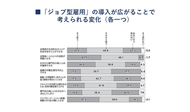 「ジョブ型雇用」の導入が広がることで考えられる変化