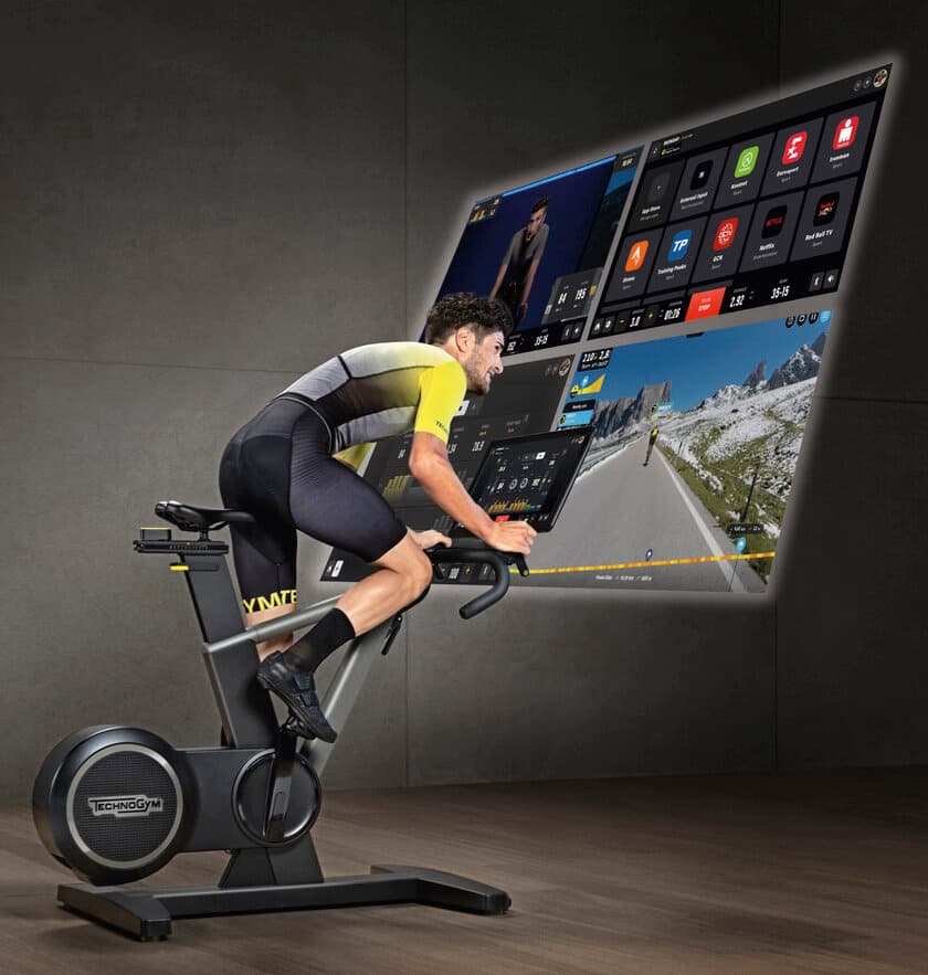 家庭用・業務用で活用可能なインドアバイク
人気サイクリングアプリと接続した
「Technogym Ride(テクノジムライド)」が新登場