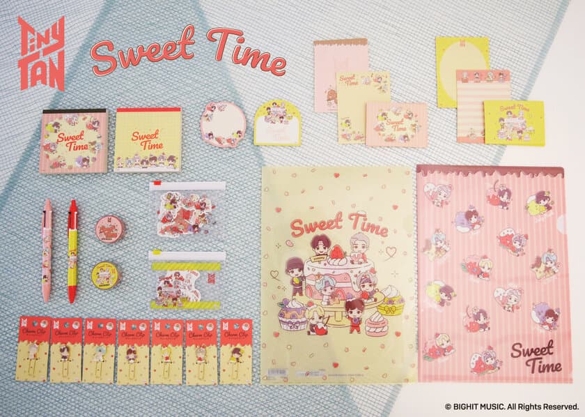 スイーツモチーフの「Sweet Time」をテーマにした
『TinyTAN』文具シリーズ第2弾を8月中旬より発売
　～ケーキやフルーツデザインなど全10種～