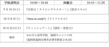 つなぐ高等学院福岡校の学校説明会・体験会日程