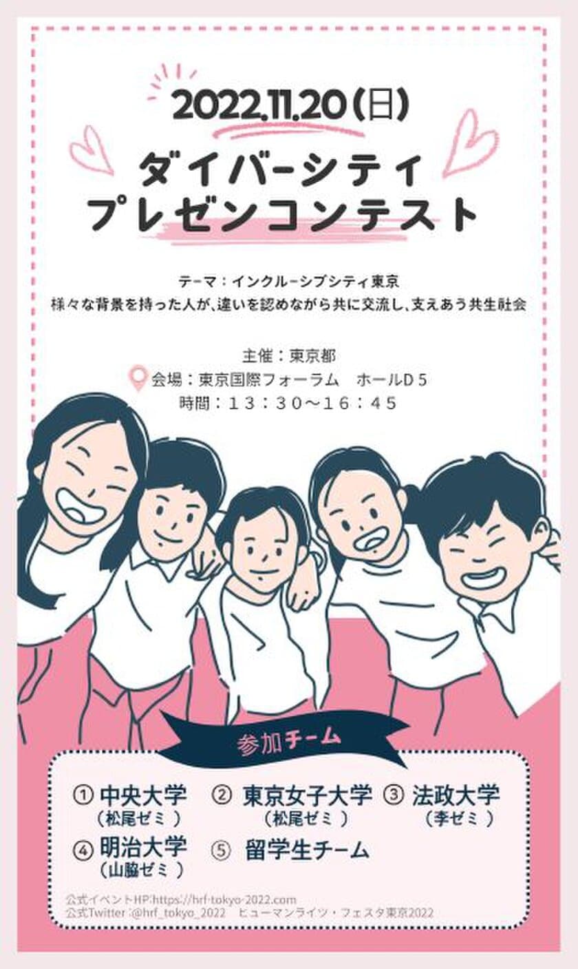 明治大学国際日本学部山脇ゼミなど都内大学生５チームが
「ダイバーシティ・プレゼンコンテスト」を実施