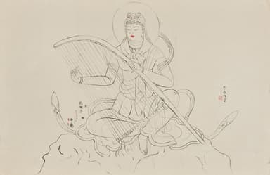 堂本印象「八部衆(下絵)大阪四天王寺宝塔内壁画　乾闥婆」 1939年(昭和14) 京都府立堂本印象美術館蔵