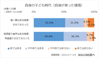 自身の子ども時代(自身が育った環境)