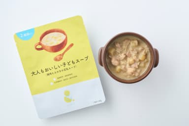 大人もおいしい子どもスープ(鶏肉とえのきの豆乳スープ)2歳頃から