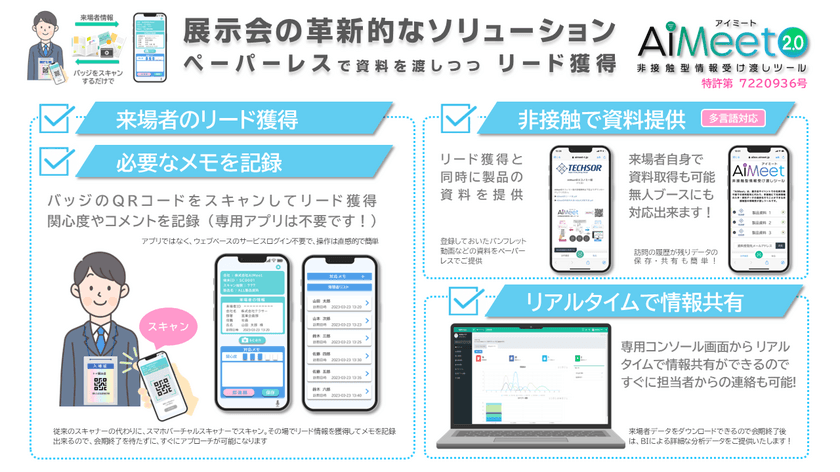 非接触型展示会DXシステム「AiMeet(R)2.0サービス」、
昨年9万人が来場した6月開催の展示会に全面導入が決定！