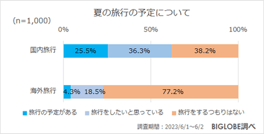 夏の旅行の予定について