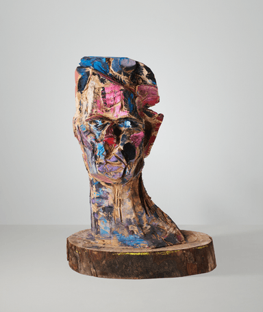 A Head&#44; 2023&#44; Wood and acrylic&#44; 146.0×100.0×80.0cm  (C)IDA Studio Inc.