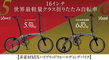 16インチ・世界最軽量クラス折りたたみ自転車「Harry Quinn Limit5・6」