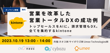 【kintone × 商談AI】営業を改革した営業トータルDXの成功例 トップセールスをAIに。請求管理もDX。全てを集約するkintone