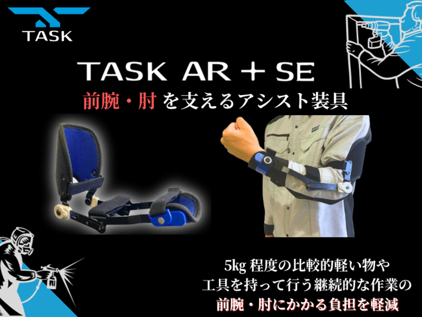 塗装等の作業で役立つ前腕・肘 を支えるアシスト装具
『TASK AR＋SE』を11月20日(月)に販売開始！