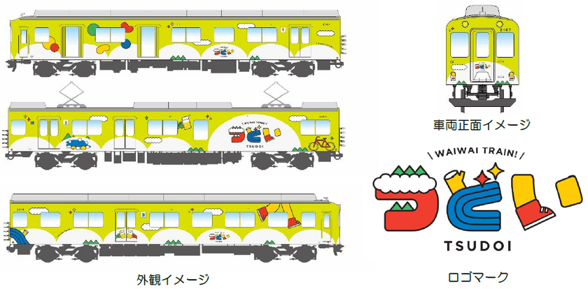 ―みんなが“集う”わいわいトレイン―
観光列車「つどい」のデザインが新しくなります！
お披露目の撮影会を青山町車庫で開催します！