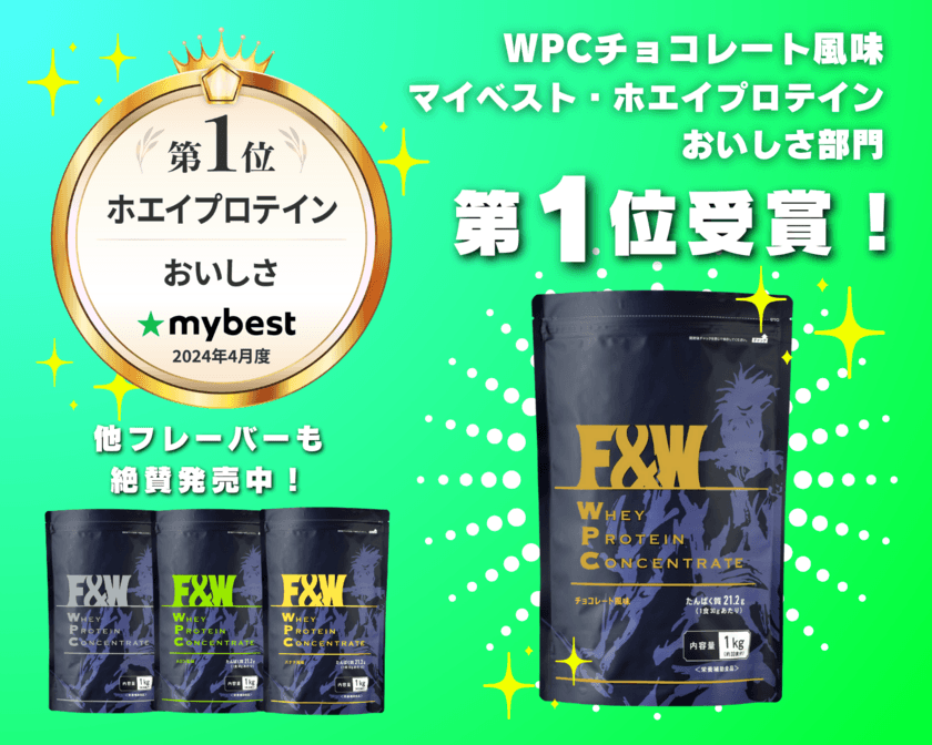 《マイベスト》ホエイプロテイン　おいしさ部門1位獲得を記念して
10％割引クーポンをプレゼントするキャンペーンを実施