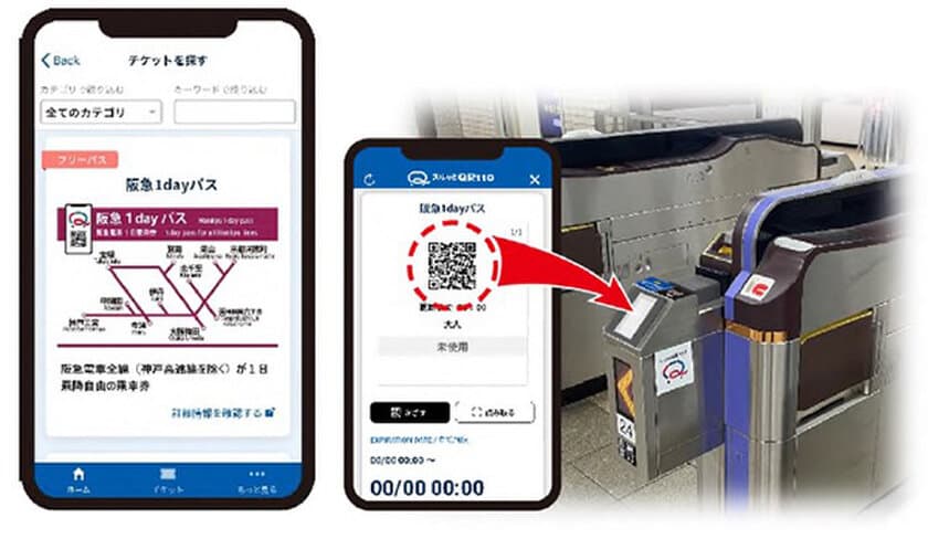 QRコードを活用したデジタル乗車券
「阪急1dayパス」を発売します