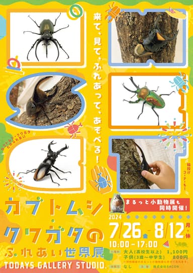 カブトムシ・クワガタのふれあい世界展 2024　キービジュアル(縦)