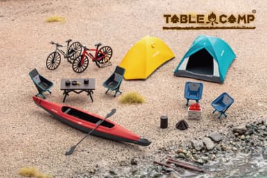 TABLE CAMP 1/43 モンベル キャンプセット ステラリッジテント2&3 (イエロー) / (ターコイズ)