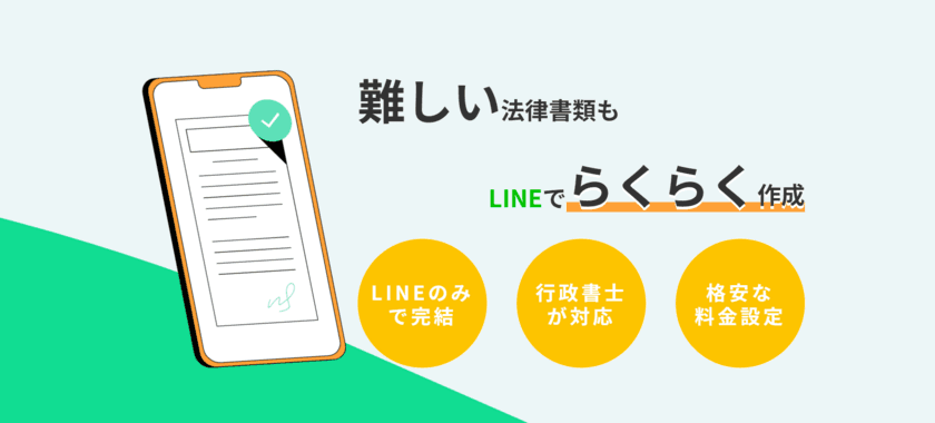 LINEで簡単・格安に法律書類を作れる
『らくらく法律書類』サービス開始！
8月23日提供開始