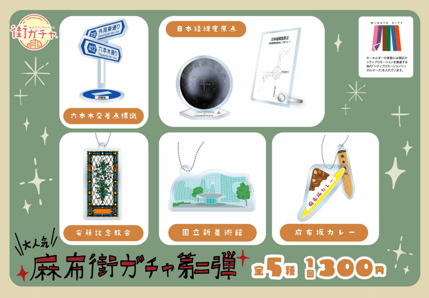 港区麻布の魅力をカプセルトイで再発見！
「麻布街ガチャ第二弾」8月24日発売