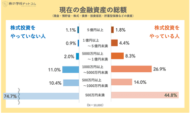 株をやる人・やらない人の金融資産比較詳細