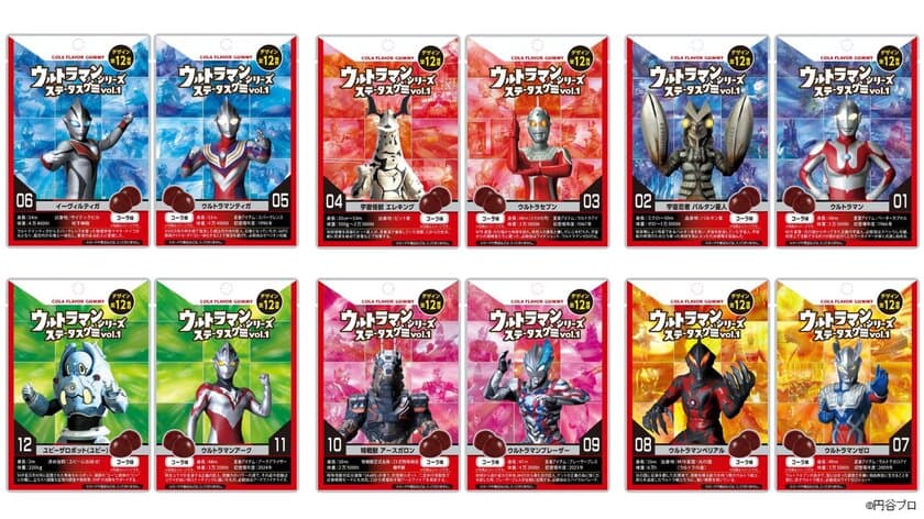 国内外で人気を誇るウルトラヒーロー、怪獣のお菓子が登場！
グミ、キャラメルポップコーンの2品を発売！