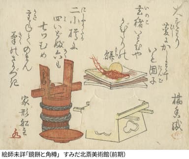 絵師未詳「鏡餅と角樽」すみだ北斎美術館(前期)