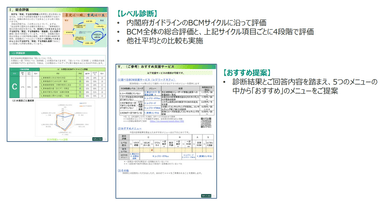 「BCM取組レベル診断」レポートイメージ