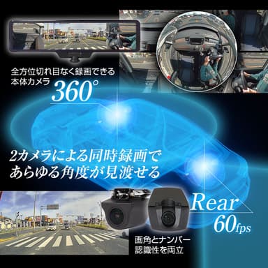 360°カメラ+リアカメラ60fps