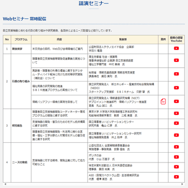 Webセミナープログラム