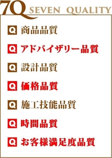 千金堂の提唱する「７Q」