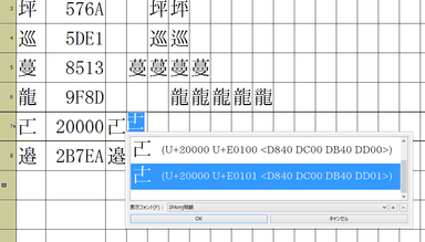 複雑な漢字を入力するための機能を拡充(字形選択)