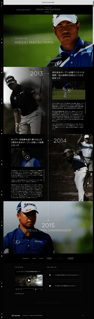 HISTORY OF HIDEKI MATSUYAMA イメージ