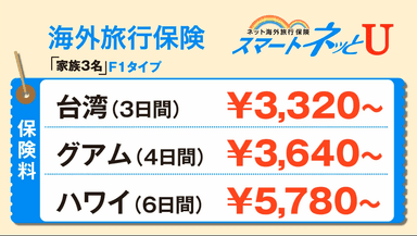 ファミリーでもリーズナブルな保険料