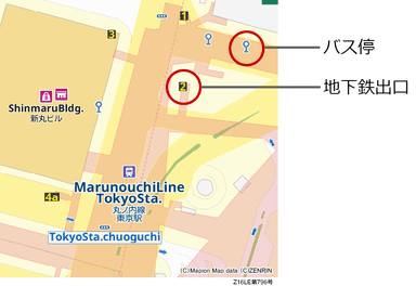 バス停、地下鉄出口