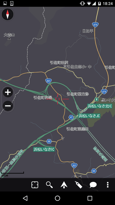 MapFan(Androidアプリ)_浜松いなさJCT付近_開通後