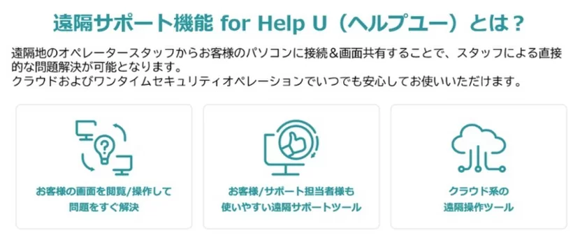 クラウド遠隔PCサポート「HelpU」とは？